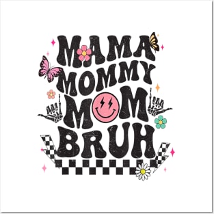 Groovy Vintage Mama Mommy Mom Bruh Funny Mother's Day Posters and Art